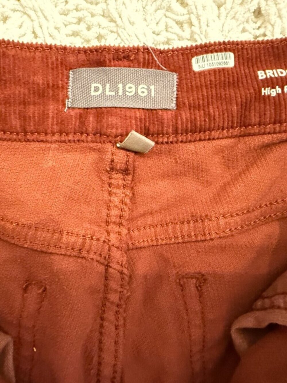 DL1961 Bridget Boot Corduroy Pants Rust Size 29 NWOT High Rise Sustainable - Picture 6 of 11